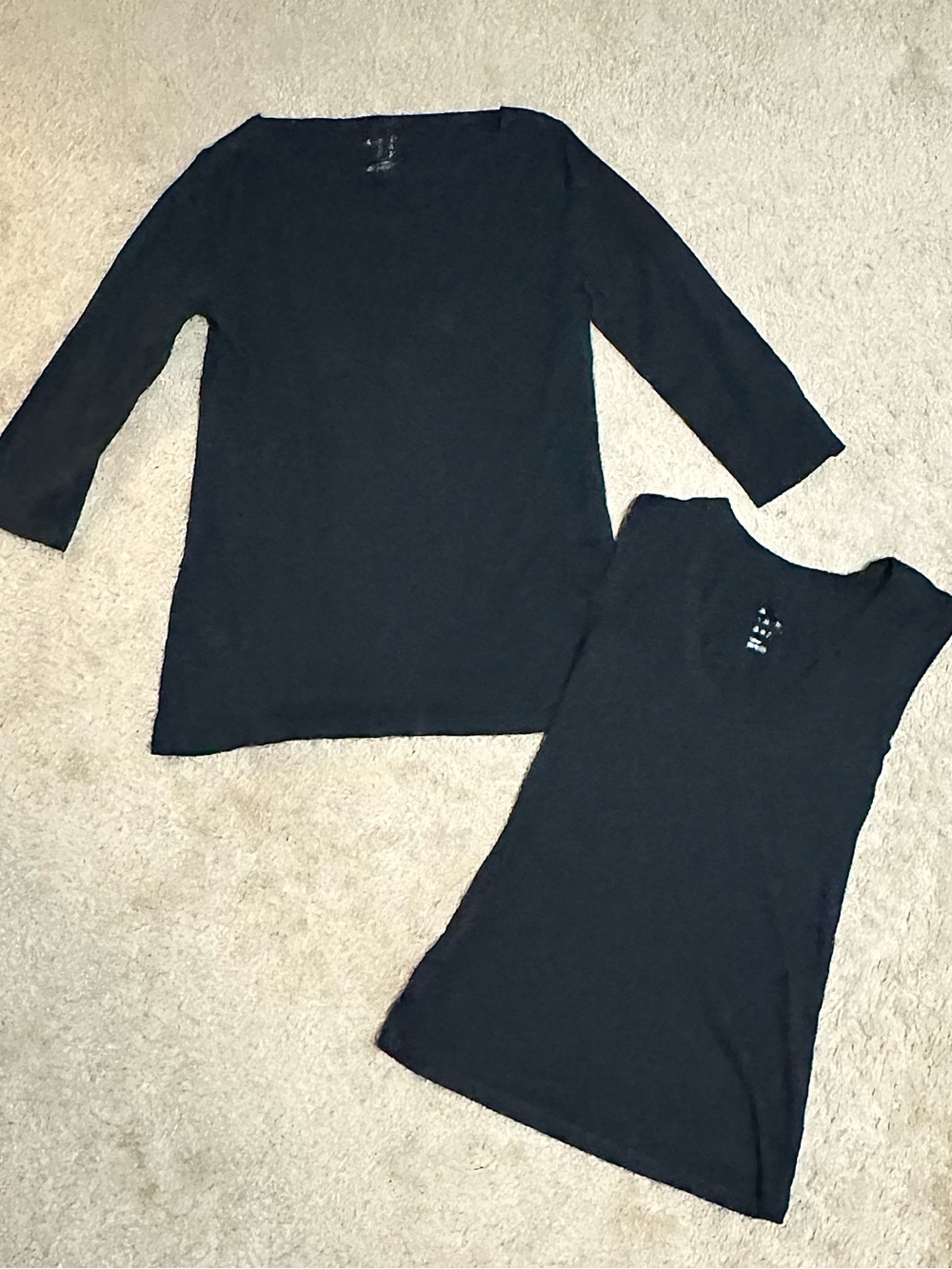 a new day Women’s Black Basic Quarter Sleeve & Tank Top Set SIZE S